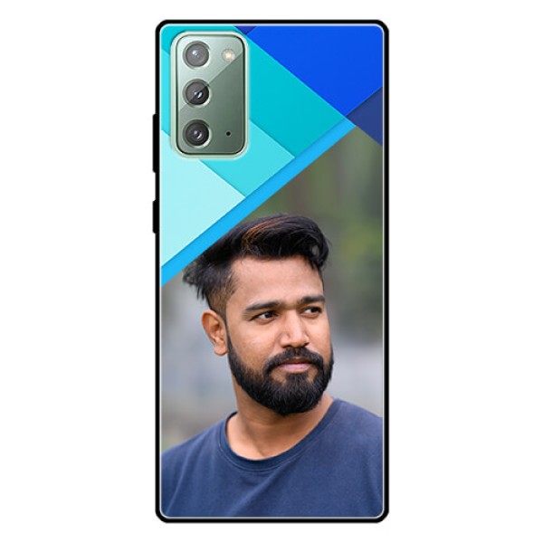 Galaxy Note 20 Custom Glass Phone Case - Blue Pattern Design Galaxy Note 20 Custom Glass Phone Case - Blue Pattern Design