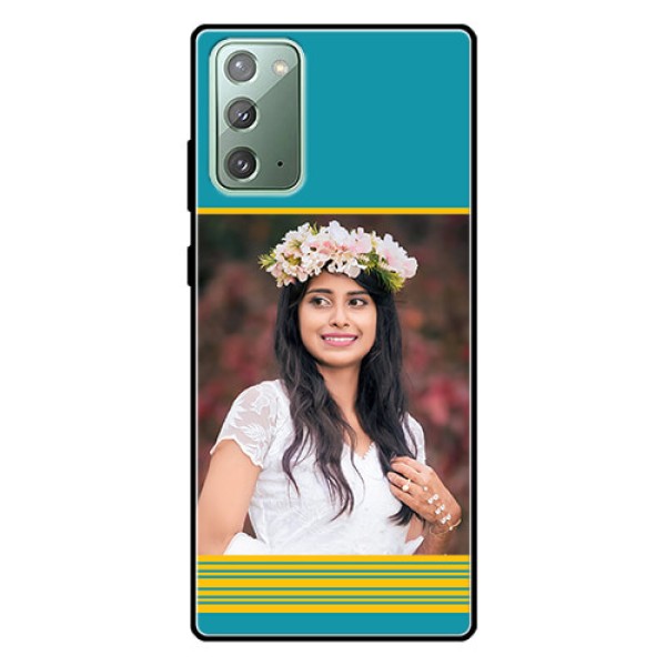 Galaxy Note 20 Custom Glass Phone Case  - Yellow & Blue Design 
