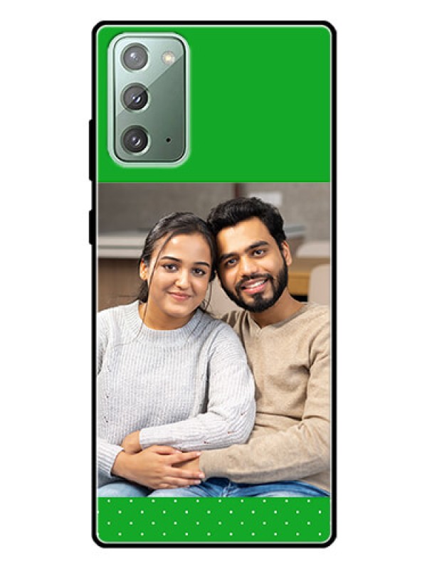 Custom Galaxy Note 20 Personalized Glass Phone Case  - Green Pattern Design