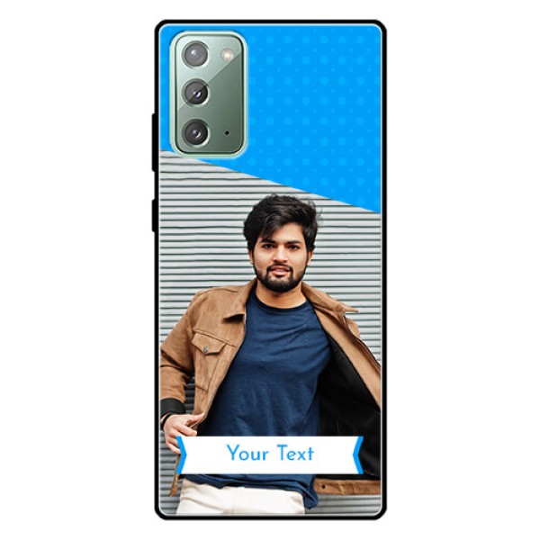 Galaxy Note 20 Photo Printing on Glass Case  - Simple Blue Color Design