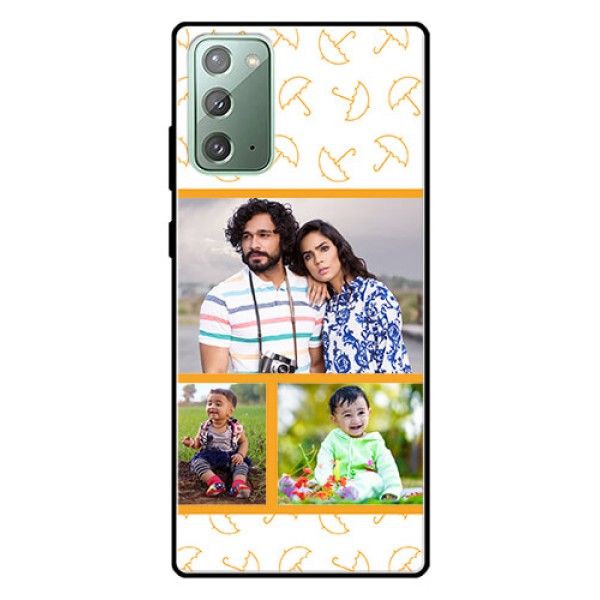 Galaxy Note 20 Custom Glass Mobile Case - Yellow Pattern Design Galaxy Note 20 Custom Glass Mobile Case - Yellow Pattern Design