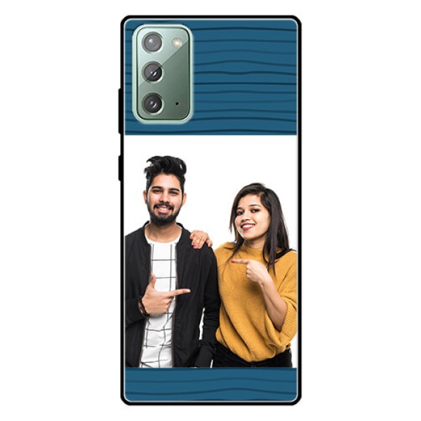 Galaxy Note 20 Custom Glass Phone Case  - Blue Pattern Cover Design