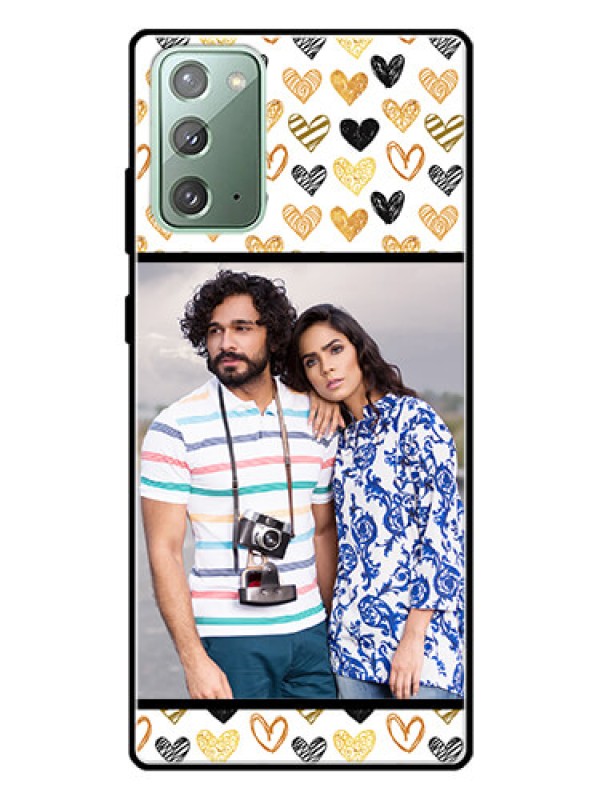 Custom Galaxy Note 20 Photo Printing on Glass Case  - Love Symbol Design
