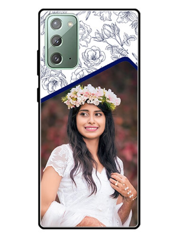 Custom Galaxy Note 20 Personalized Glass Phone Case  - Premium Floral Design