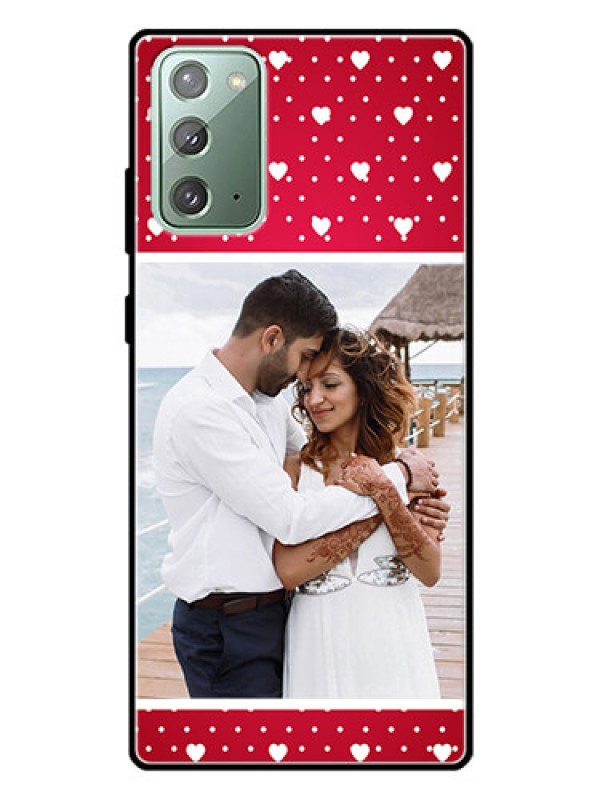 Custom Galaxy Note 20 Photo Printing on Glass Case  - Hearts Mobile Case Design