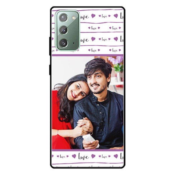 Galaxy Note 20 Custom Glass Mobile Case - Couples Heart Design Galaxy Note 20 Custom Glass Mobile Case - Couples Heart Design