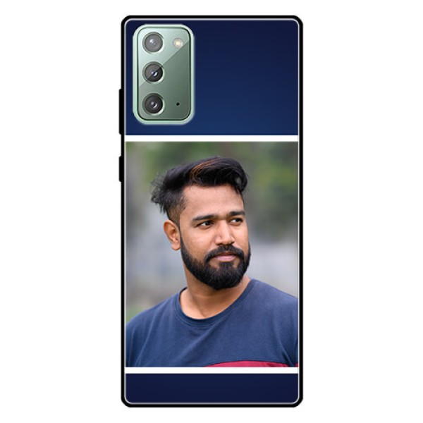 Galaxy Note 20 Personalized Glass Phone Case - Simple Royal Blue Design Galaxy Note 20 Personalized Glass Phone Case - Simple Royal Blue Design