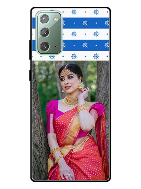 Custom Galaxy Note 20 Photo Printing on Glass Case  - Snow Pattern Design