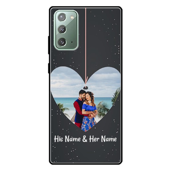 Galaxy Note 20 Custom Glass Phone Case  - Hanging Heart Design