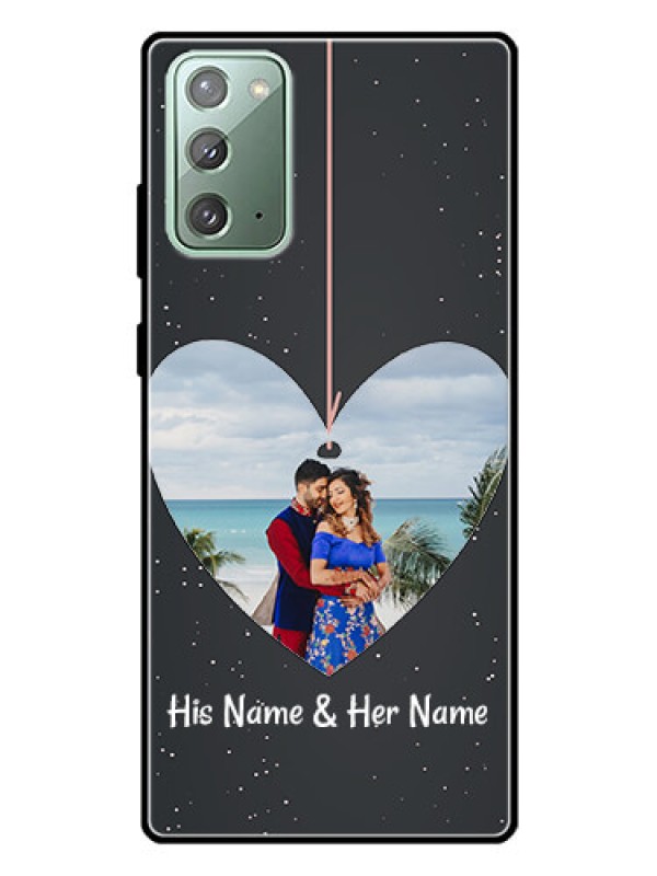 Custom Galaxy Note 20 Custom Glass Phone Case  - Hanging Heart Design