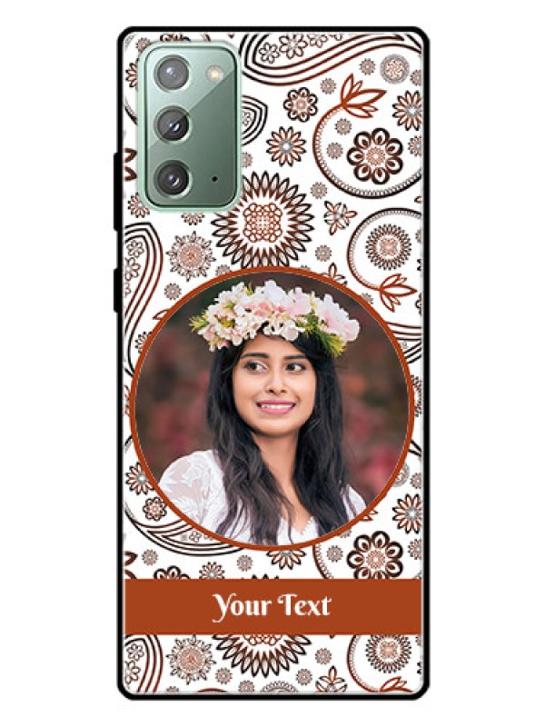 Custom Galaxy Note 20 Custom Glass Mobile Case  - Abstract Floral Design 