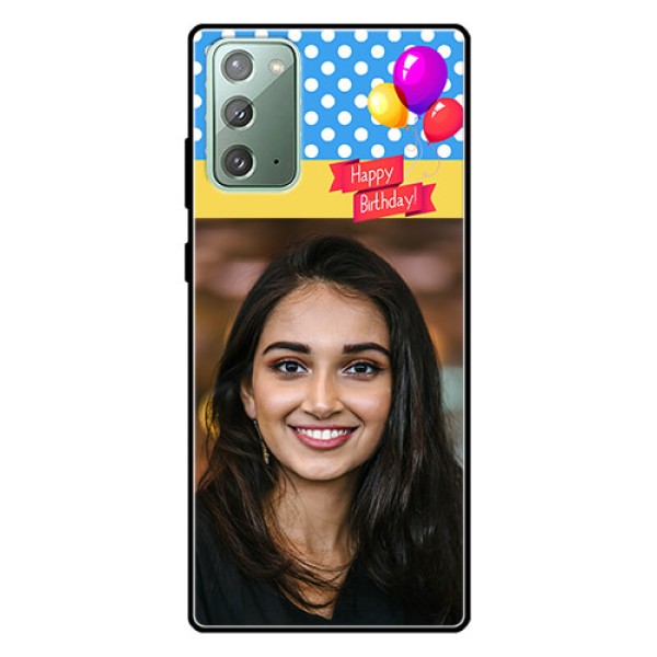 Galaxy Note 20 Custom Glass Mobile Case  - Happy Birthday Design