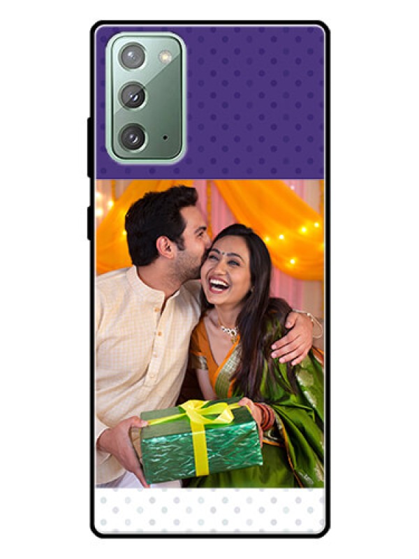 Custom Galaxy Note 20 Personalized Glass Phone Case  - Violet Pattern Design