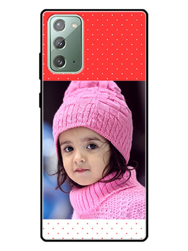 Custom Galaxy Note 20 Photo Printing on Glass Case  - Red Pattern Design