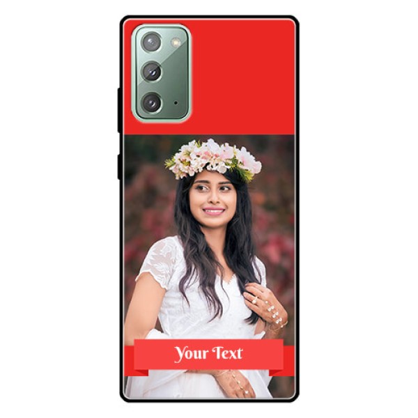 Galaxy Note 20 Custom Glass Phone Case  - Simple Red Color Design