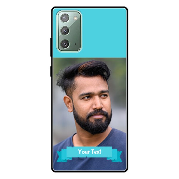 Galaxy Note 20 Personalized Glass Phone Case - Simple Blue Color Design Galaxy Note 20 Personalized Glass Phone Case - Simple Blue Color Design