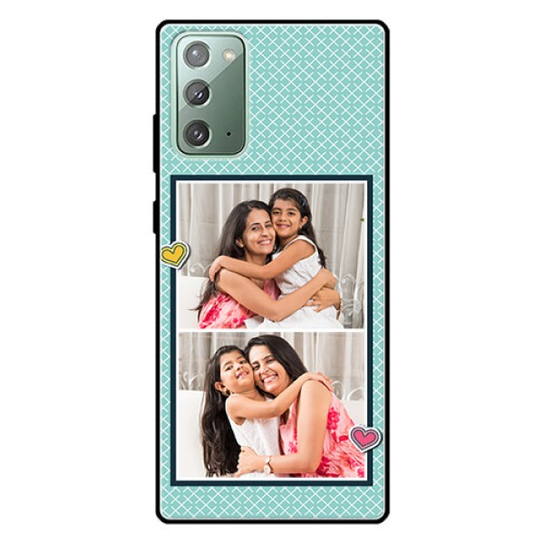 Galaxy Note 20 Custom Glass Phone Case - 2 Image Holder with Pattern Design Galaxy Note 20 Custom Glass Phone Case - 2 Image Holder with Pattern Design