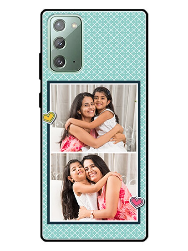 Custom Galaxy Note 20 Custom Glass Phone Case  - 2 Image Holder with Pattern Design