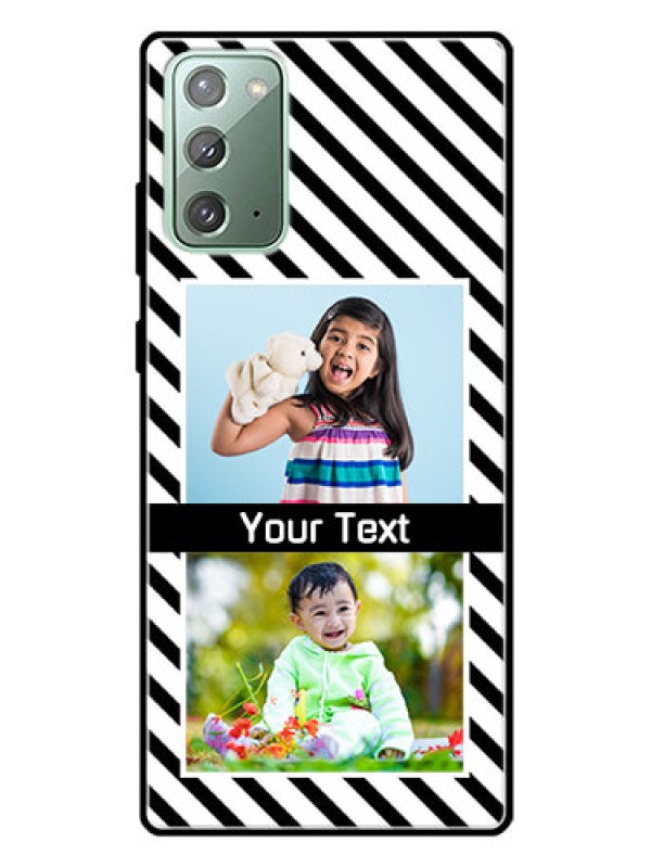 Custom Galaxy Note 20 Photo Printing on Glass Case  - Black And White Stripes Design