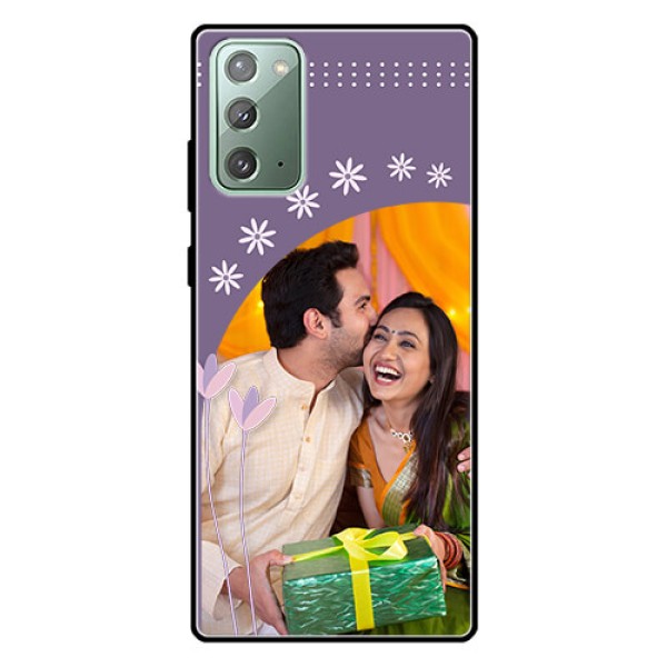 Galaxy Note 20 Custom Glass Mobile Case - Lavender flowers design Galaxy Note 20 Custom Glass Mobile Case - Lavender flowers design