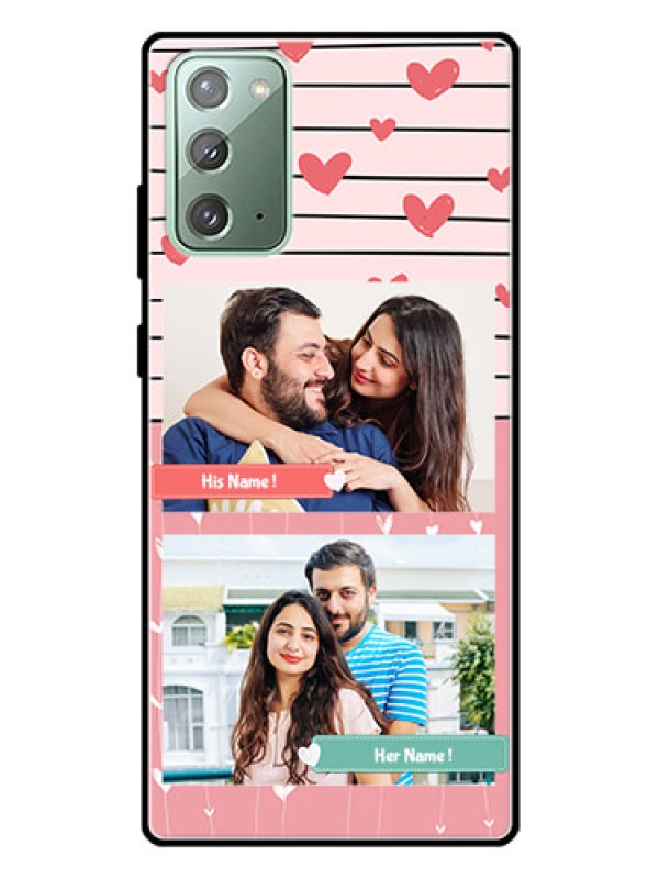 Custom Galaxy Note 20 Custom Glass Mobile Case  - Photo with Heart Design