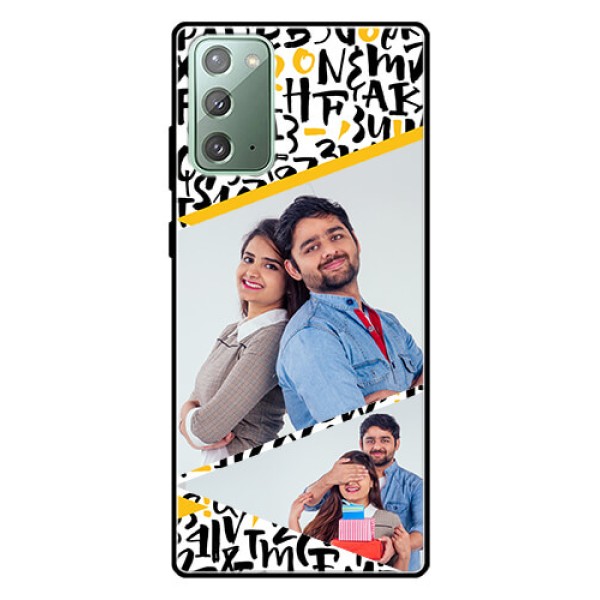Galaxy Note 20 Custom Glass Mobile Case - Letters Pattern Design Galaxy Note 20 Custom Glass Mobile Case - Letters Pattern Design