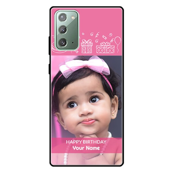 Galaxy Note 20 Photo Printing on Glass Case  - with Birthday Line Art Design