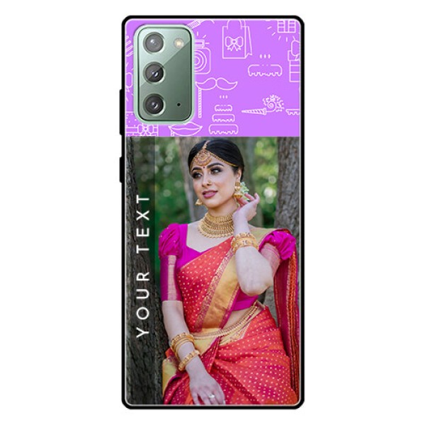 Galaxy Note 20 Custom Glass Mobile Case - Birthday Icons Design Galaxy Note 20 Custom Glass Mobile Case - Birthday Icons Design
