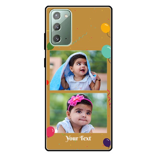 Galaxy Note 20 Personalized Glass Phone Case  - Image Holder with Birthday Celebrations Design