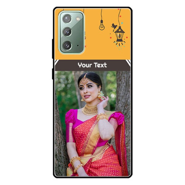 Galaxy Note 20 Custom Glass Mobile Case  - with Family Picture and Icons 