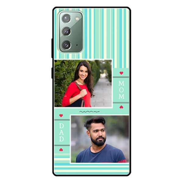 Galaxy Note 20 Custom Glass Phone Case - Mom & Dad Pic Design Galaxy Note 20 Custom Glass Phone Case - Mom & Dad Pic Design