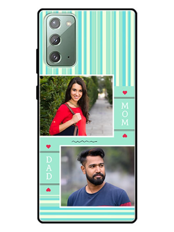 Custom Galaxy Note 20 Custom Glass Phone Case  - Mom & Dad Pic Design