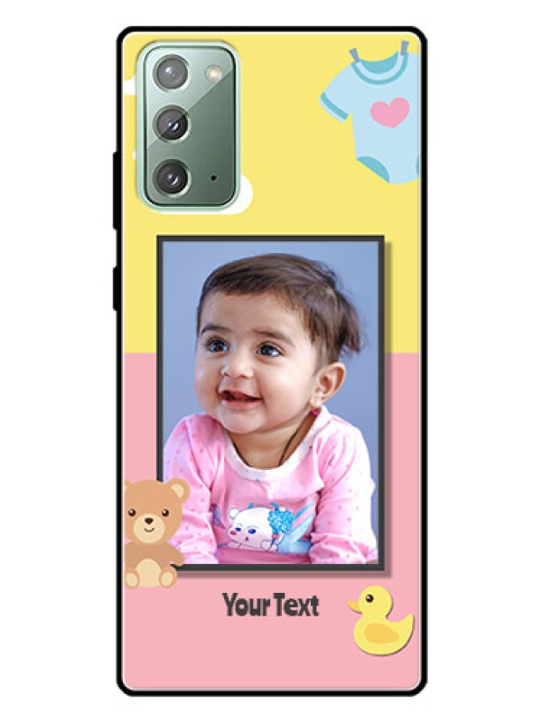 Custom Galaxy Note 20 Photo Printing on Glass Case  - Kids 2 Color Design