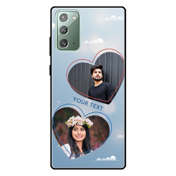 Galaxy Note 20 Custom Glass Mobile Case - Blue Color Couple Design Galaxy Note 20 Custom Glass Mobile Case - Blue Color Couple Design