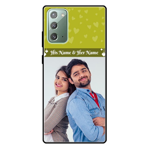 Galaxy Note 20 Custom Glass Phone Case - You & Me Heart Design Galaxy Note 20 Custom Glass Phone Case - You & Me Heart Design
