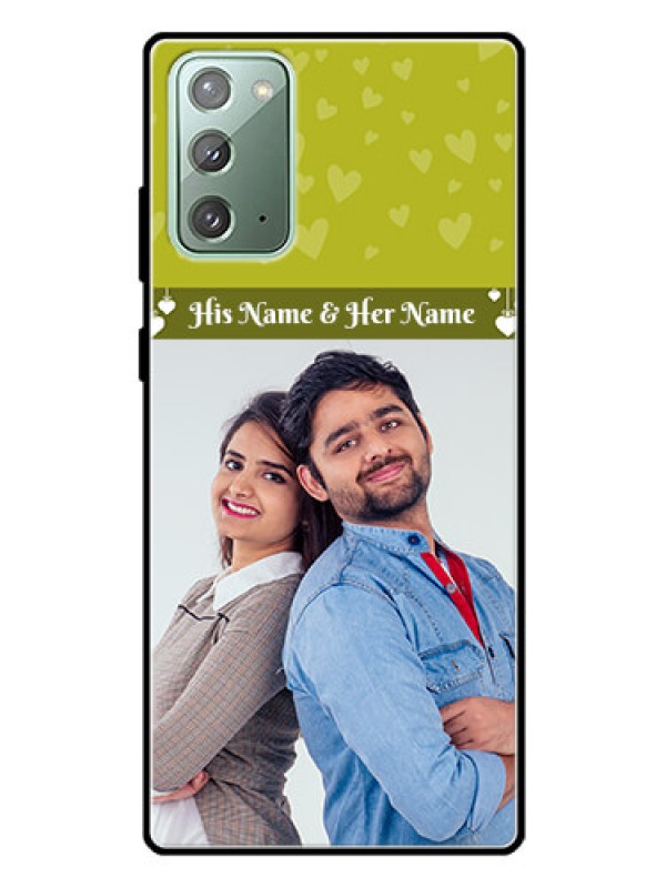 Custom Galaxy Note 20 Custom Glass Phone Case  - You & Me Heart Design