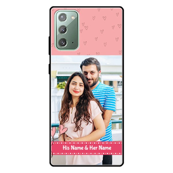 Galaxy Note 20 Personalized Glass Phone Case  - Love Design Peach Color