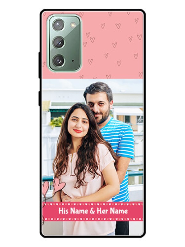 Custom Galaxy Note 20 Personalized Glass Phone Case  - Love Design Peach Color