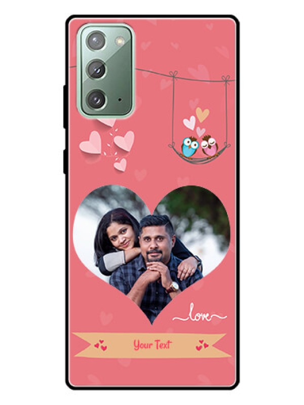 Custom Galaxy Note 20 Personalized Glass Phone Case  - Peach Color Love Design 