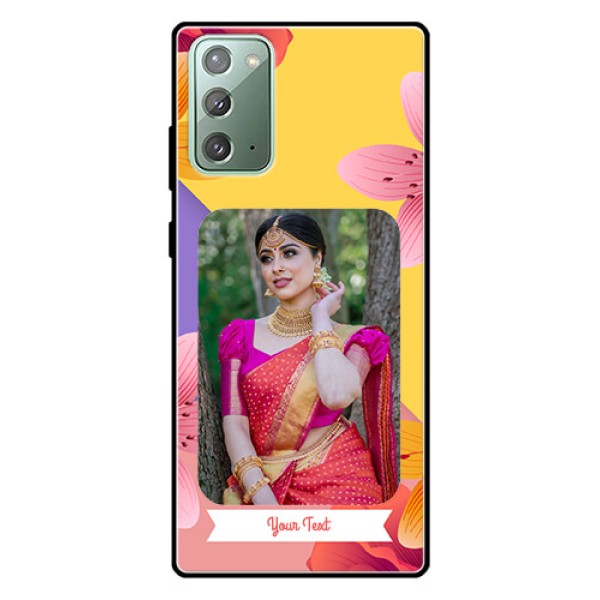 Galaxy Note 20 Custom Glass Mobile Case - 3 Image With Vintage Floral Design Galaxy Note 20 Custom Glass Mobile Case - 3 Image With Vintage Floral Design