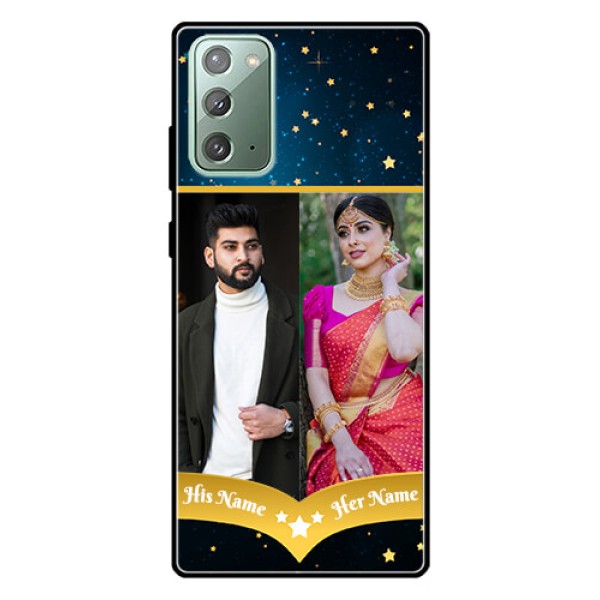 Galaxy Note 20 Custom Glass Phone Case  - Galaxy Stars Backdrop Design