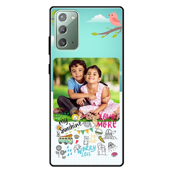 Galaxy Note 20 Photo Printing on Glass Case  - Doodle love Design