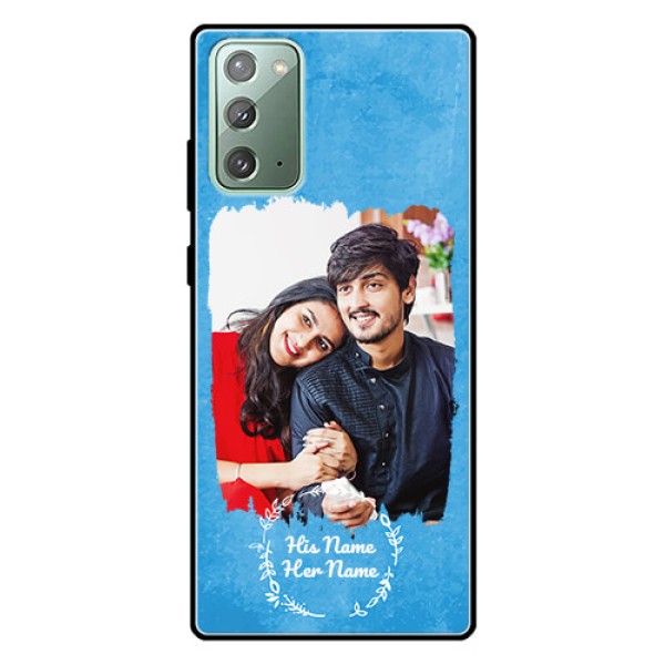 Galaxy Note 20 Custom Glass Phone Case - Blue Color Vintage Design