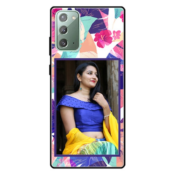 Galaxy Note 20 Custom Glass Mobile Case - Abstract Floral Design Galaxy Note 20 Custom Glass Mobile Case - Abstract Floral Design