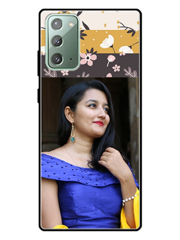 Custom Galaxy Note 20 Custom Glass Phone Case  - Stylish Floral Design