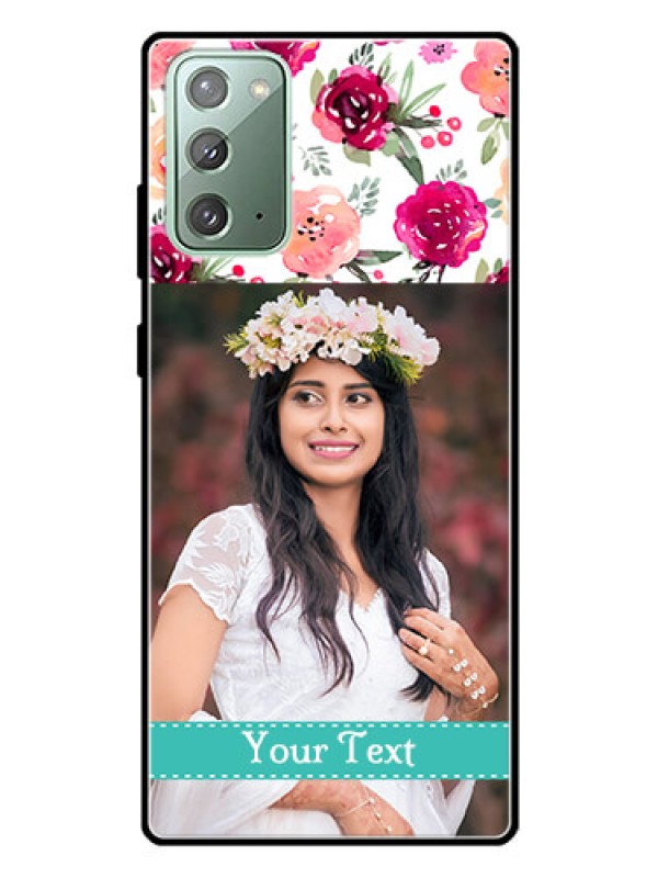 Custom Galaxy Note 20 Custom Glass Phone Case  - Watercolor Floral Design