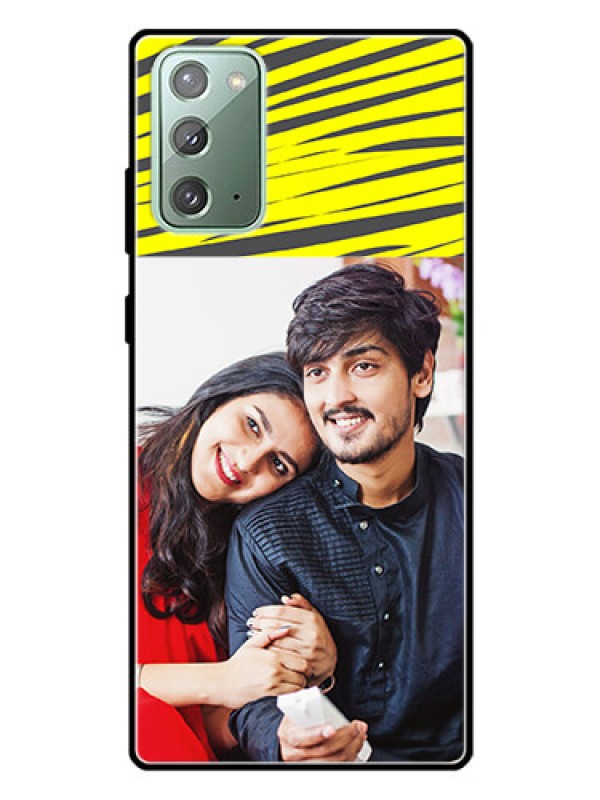 Custom Galaxy Note 20 Photo Printing on Glass Case  - Yellow Abstract Design