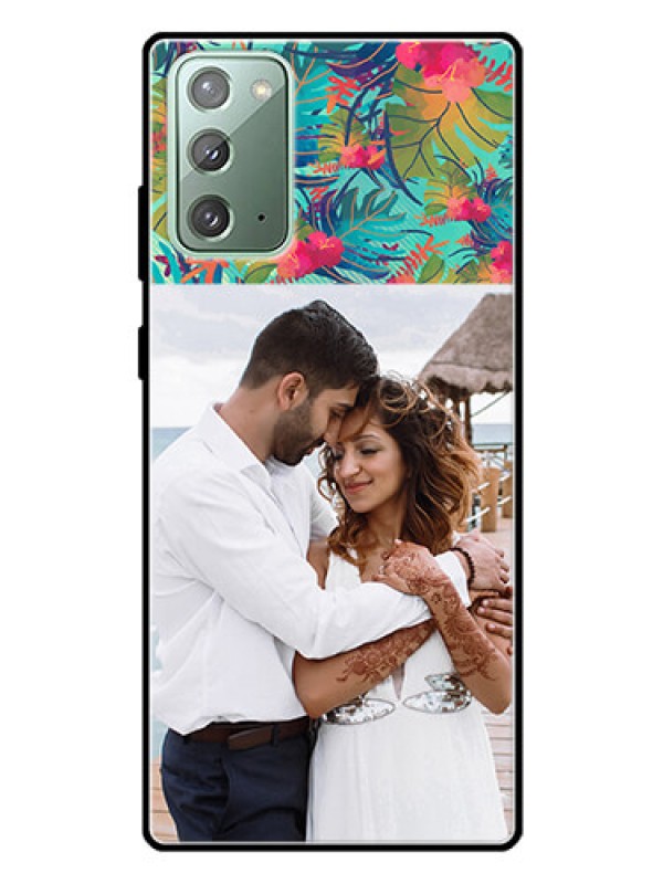Custom Galaxy Note 20 Photo Printing on Glass Case  - Watercolor Floral Design