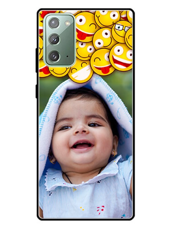 Custom Galaxy Note 20 Custom Glass Mobile Case  - with Smiley Emoji Design