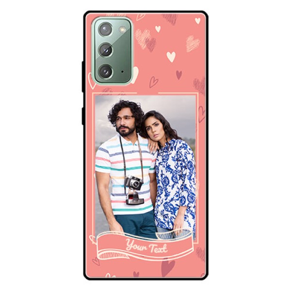Galaxy Note 20 Custom Glass Phone Case  - Love doodle art Design